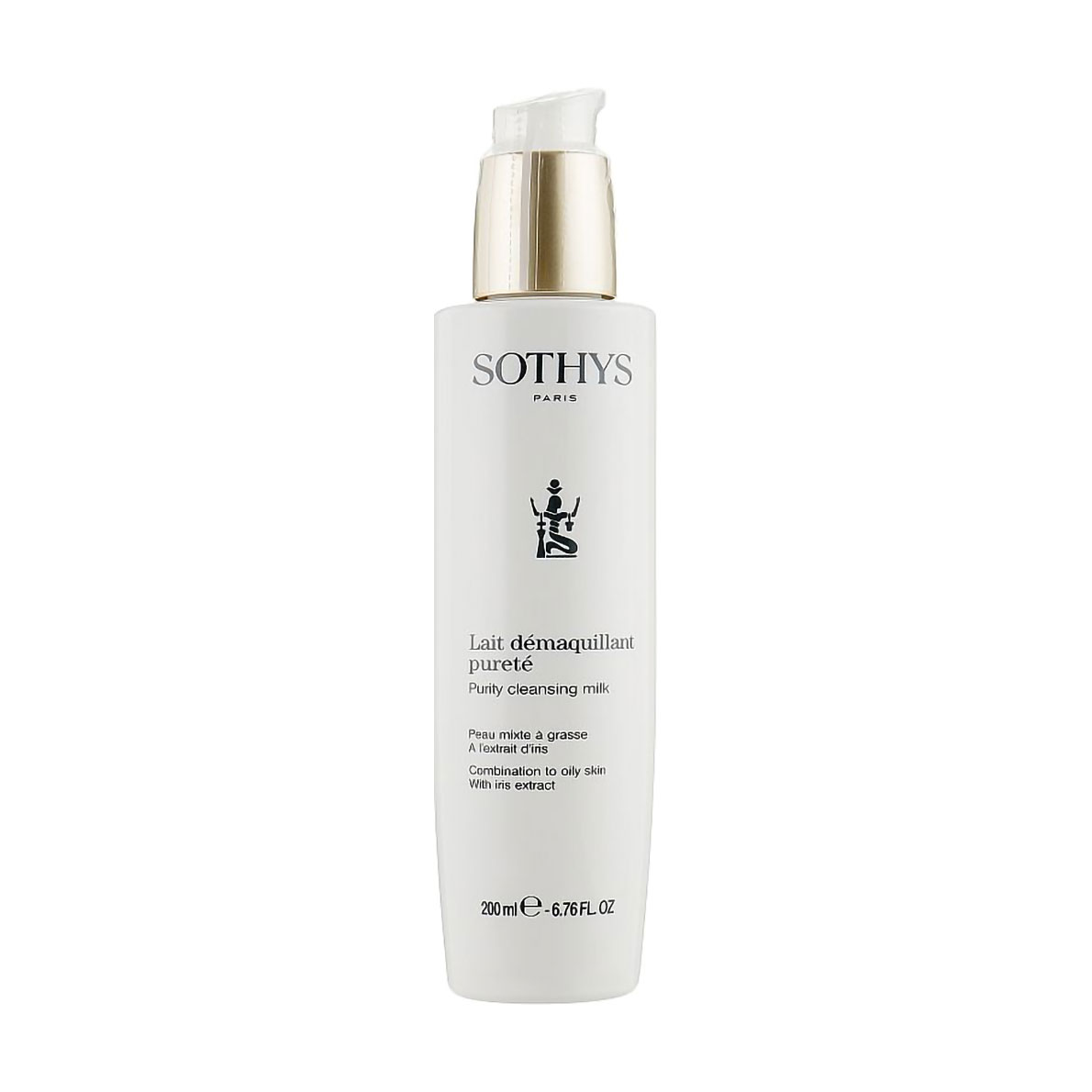 Очищувальне молочко для обличчя Sothys Purity Cleansing Milk для жирної та комбінованої шкіри, з екстрактом ірису, 200 мл